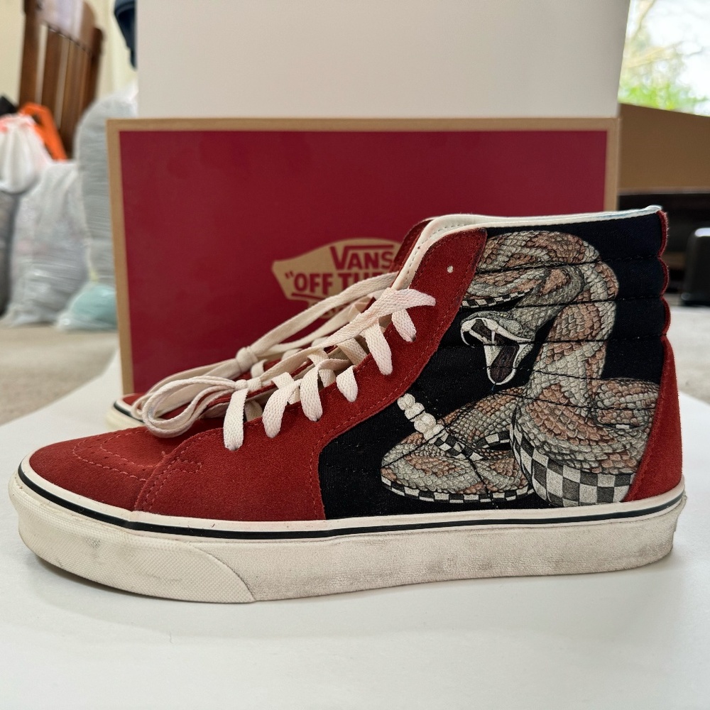 Vans Sk8-Hi Desert Snake/Chili Oil and Checkered Men's 9.5